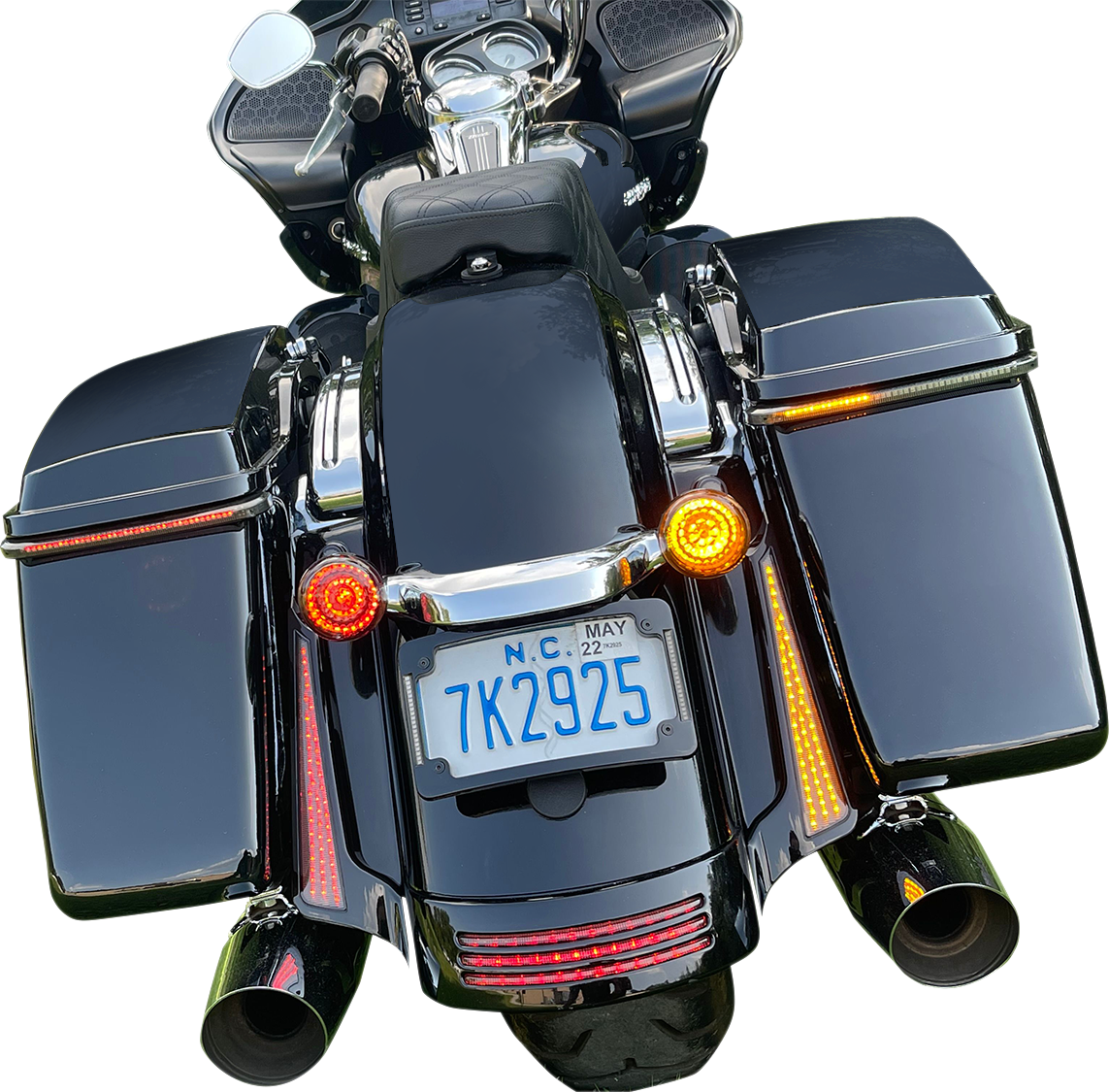 Custom Dynamics Amber Red LED Rear Bullet Turn Signals 2014-2024 Harley Touring