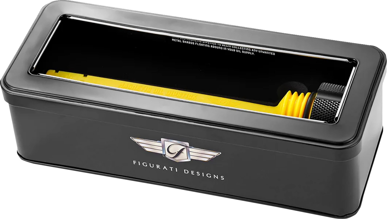 Figurati Knurled Black Magnetic Engine Oil Dipstick fits 2017-24 Harley Touring