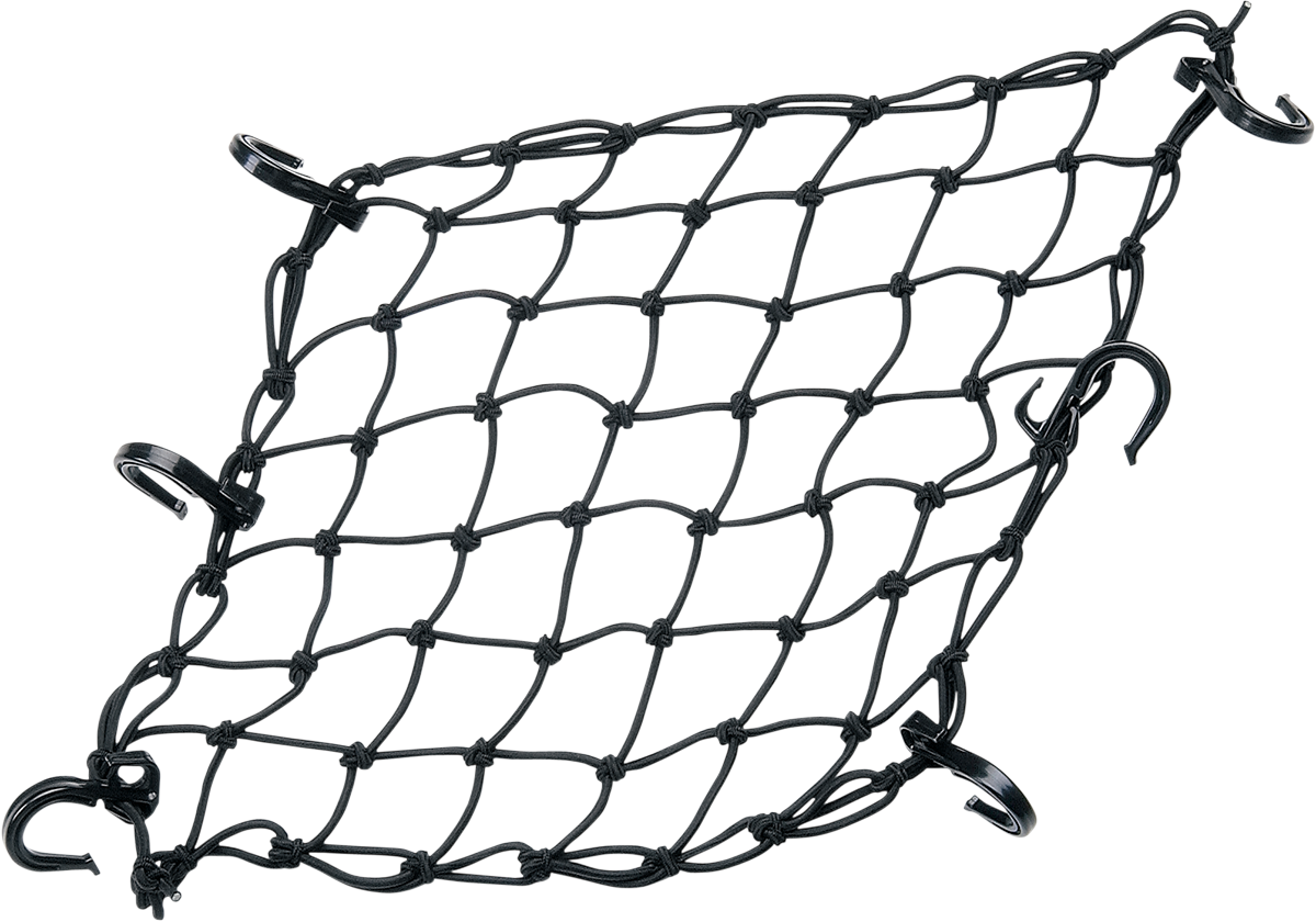 Powertye Black 15"x15" Universal Motorcycle Luggage Storage Cargo Net