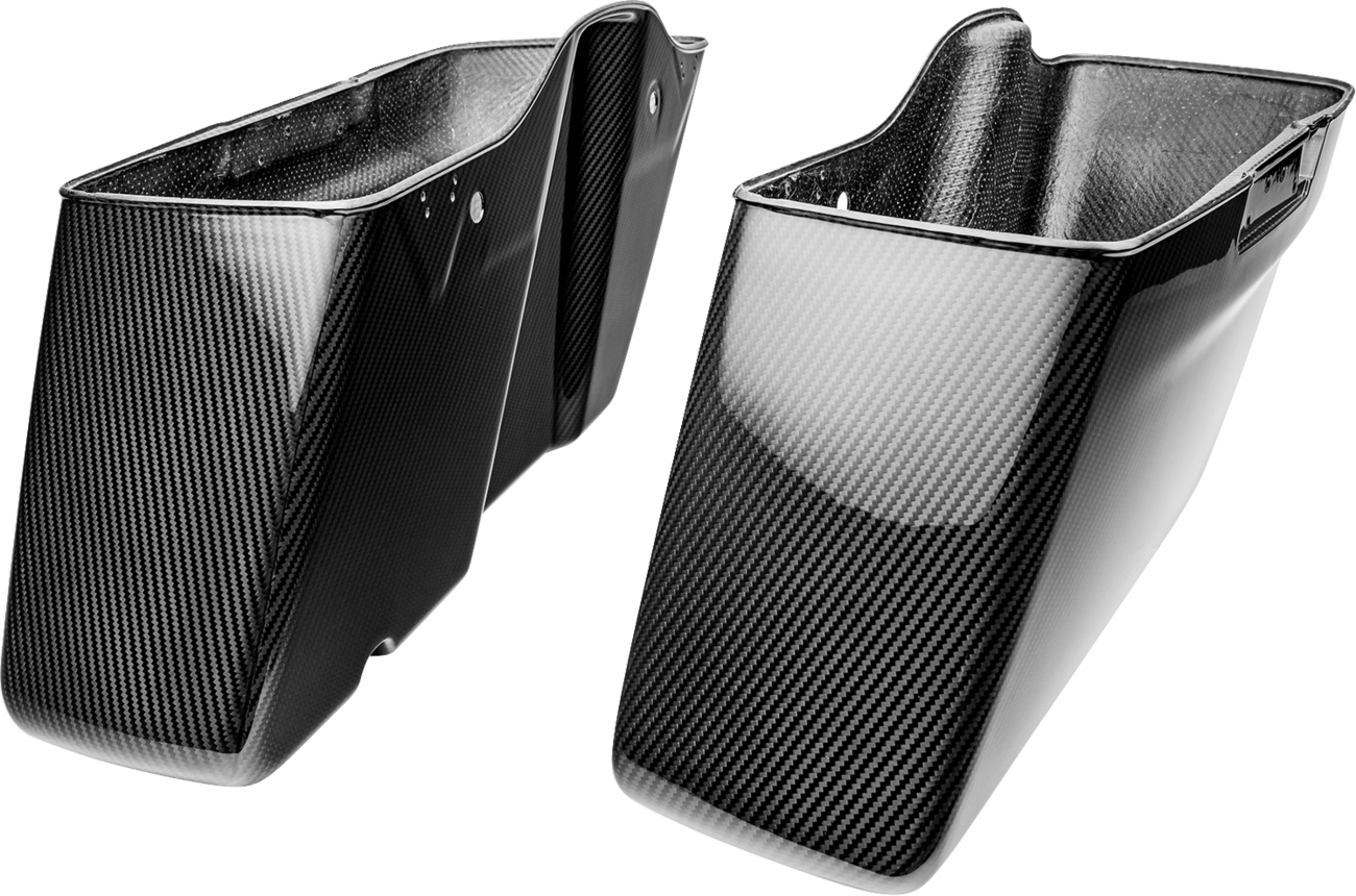 Slyfox Carbon Fiber Gloss Saddlebag Bottoms for 2014-2024 Harley Touring FLT FLH