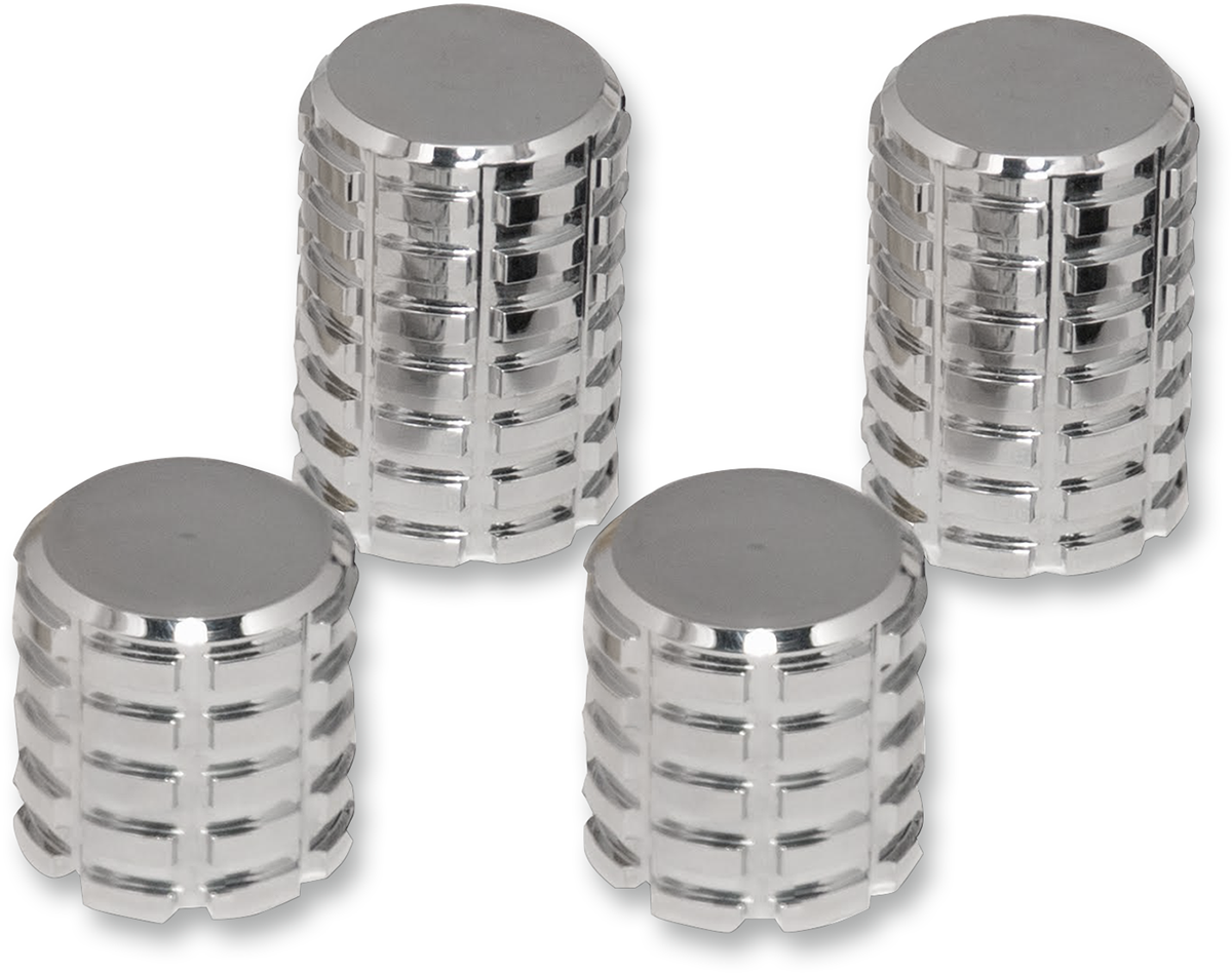 Pro Pad 4 Pack Chrome Billet Grenade Motorcycle Luggage Docking Station Covers