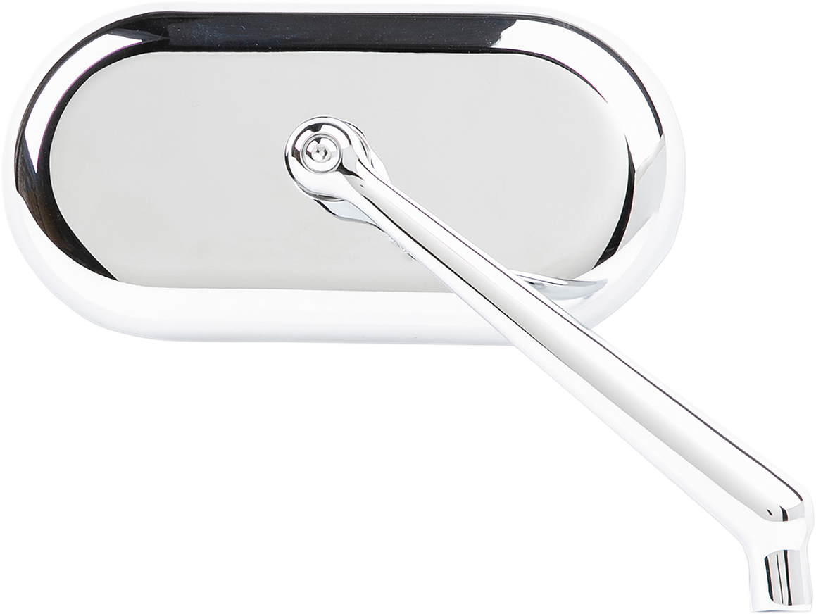 Arlen Ness Chrome Single Oval Right Hand Screw in Motorcycle Mirror for Harley