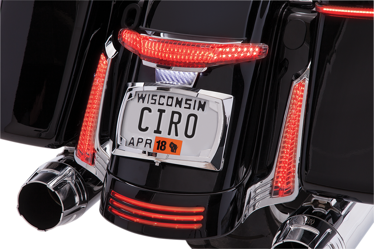 Ciro Smoked Tail Light & License Plate Mount for 2014-2023 Harley Touring FLTR
