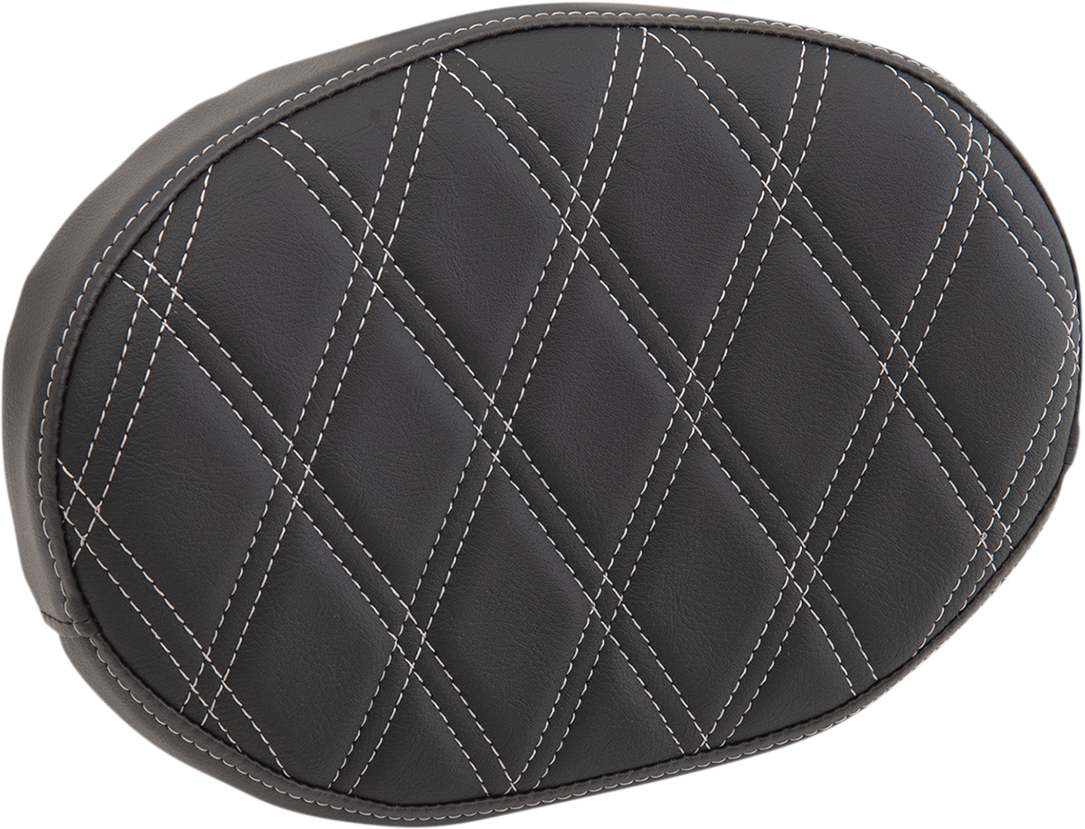 Drag Specialties Silver Diamond Oval Sissy Bar Backrest Pad for Harley Davidson