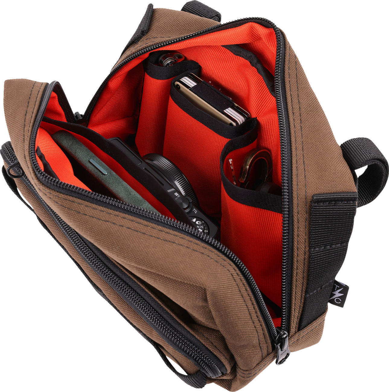 Thrashin Supply Brown Motorcycle Handlebar Storage Bag Plus for Harley THB-0009