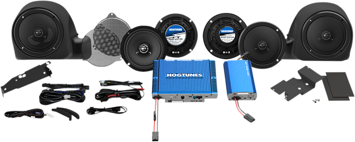 Hogtunes 550 Watt 4 Speaker & 4 Channel Amplifier Kit 2014-2024 Harley Touring