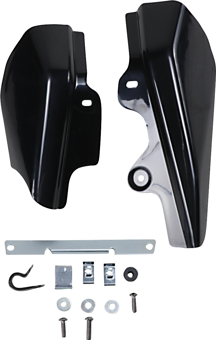 Drag Specialties Black Frame Mounted Heat Deflectors for 2001-08 Harley Touring