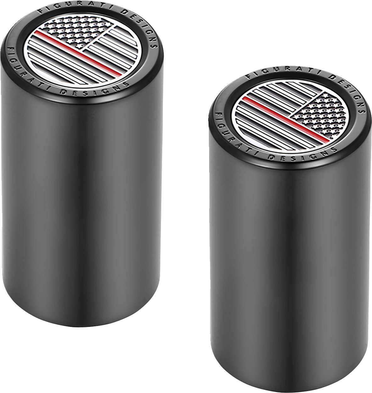 Figurati Red Line Flag Black Long Magnetic Docking Hardware Covers for Harley