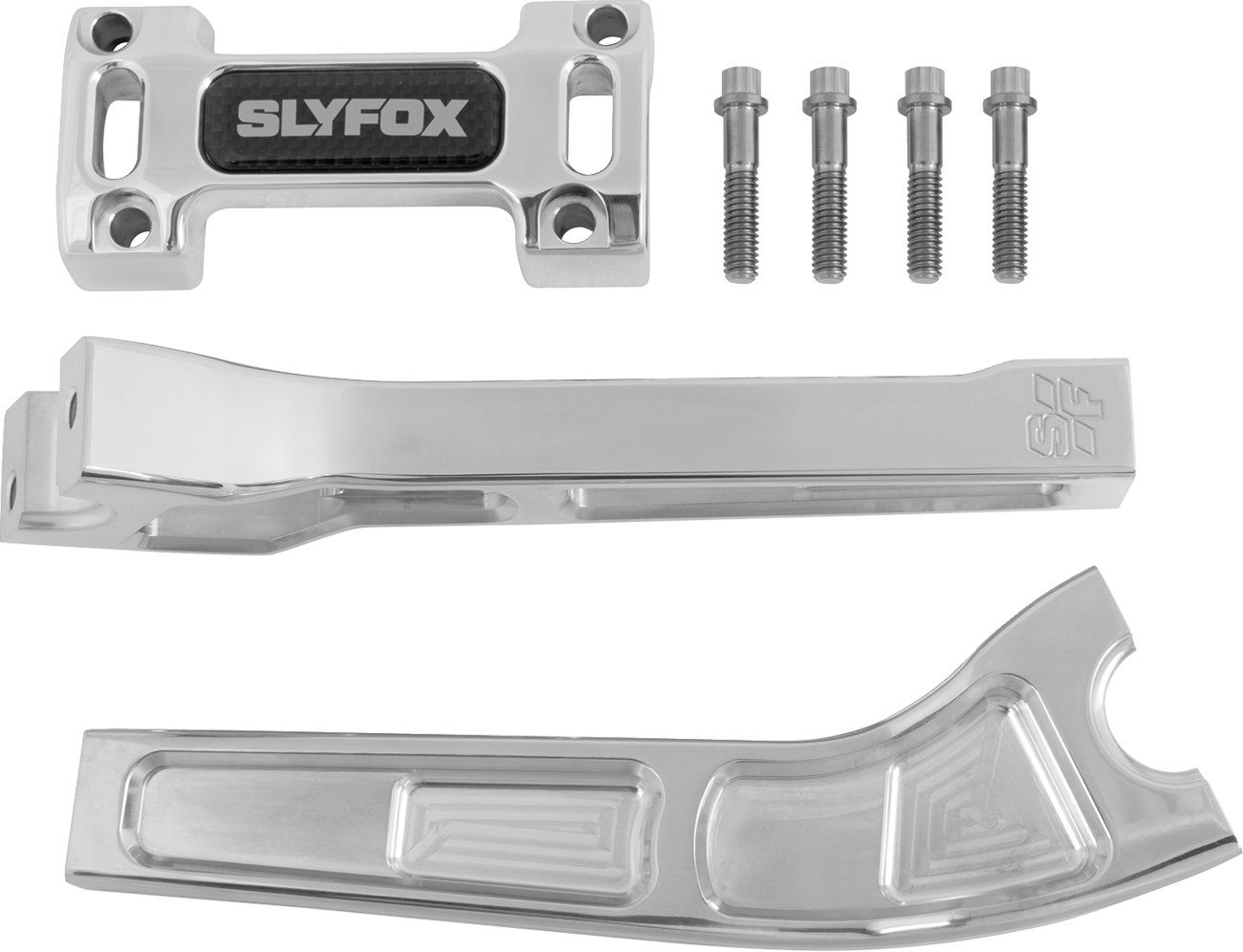 Slyfox Raw 8" Handlebar Pullback Riser Top Clamp Kit fits Harley Davidson