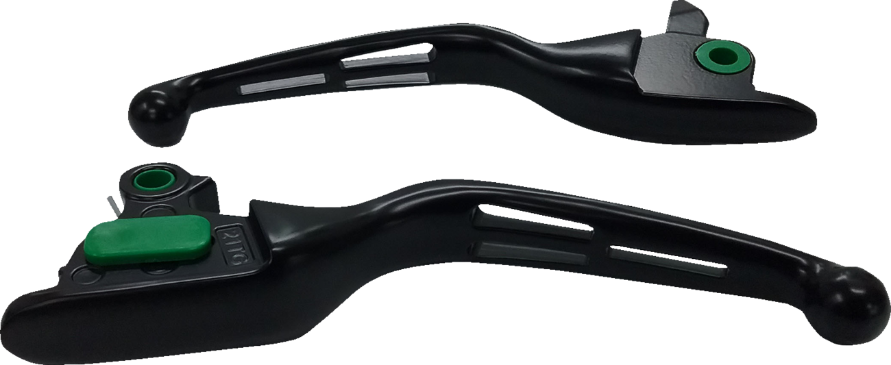 Drag Specialties Wide Blade Slotted Black Lever Set for 2021-2024 Harley Touring