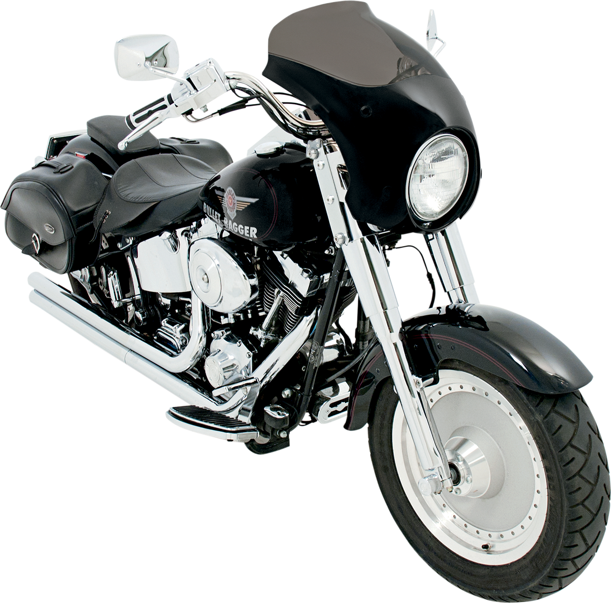 Memphis Shades Bullet Fairing & Polished Mount Kit for 1999-2021 Harley Softail
