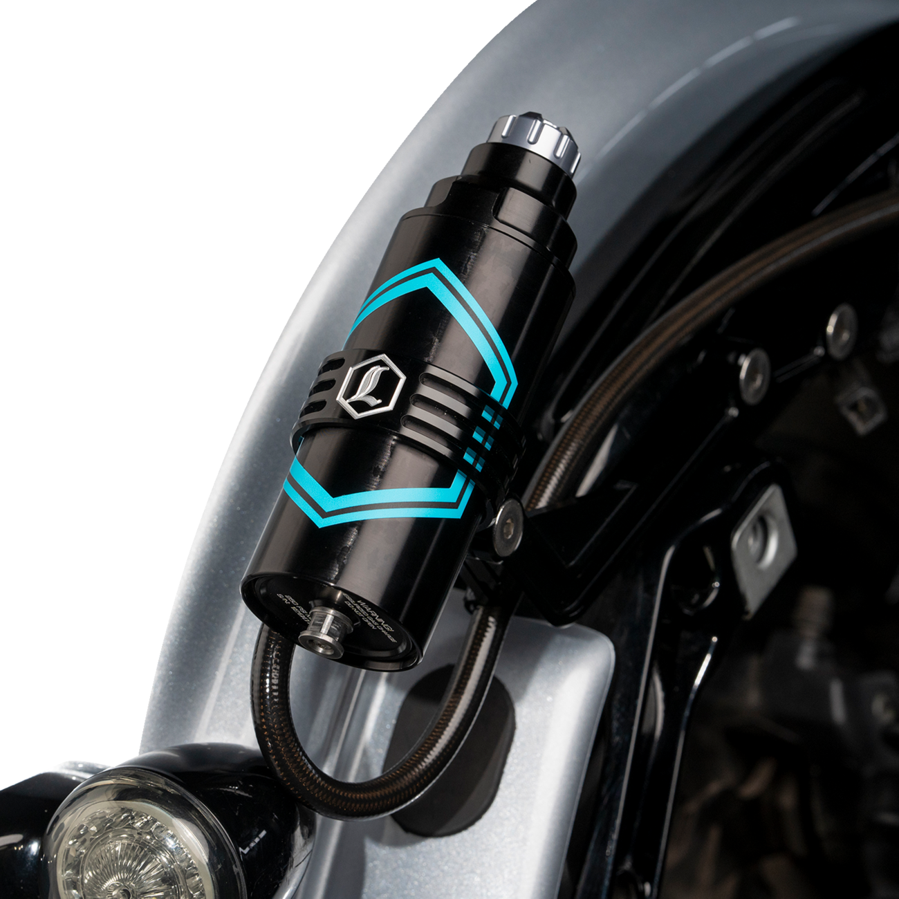 Legend REVO ARC Black Remote Reservoir External Mount Kit 2014-24 Harley Touring