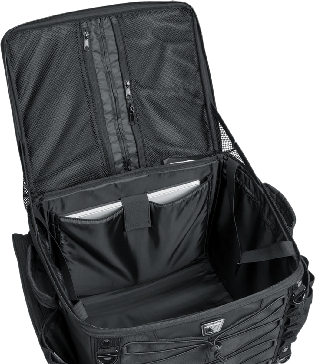 Kuryakyn 5285 Textile Black Momentum Vagabong Seat Rack Bag for Harley Davidson