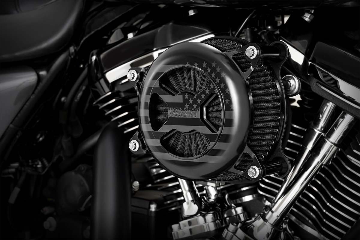 Vance & Hines Black VO2 America Air Filter Cleaner Kit 2017-2024 Harley Touring