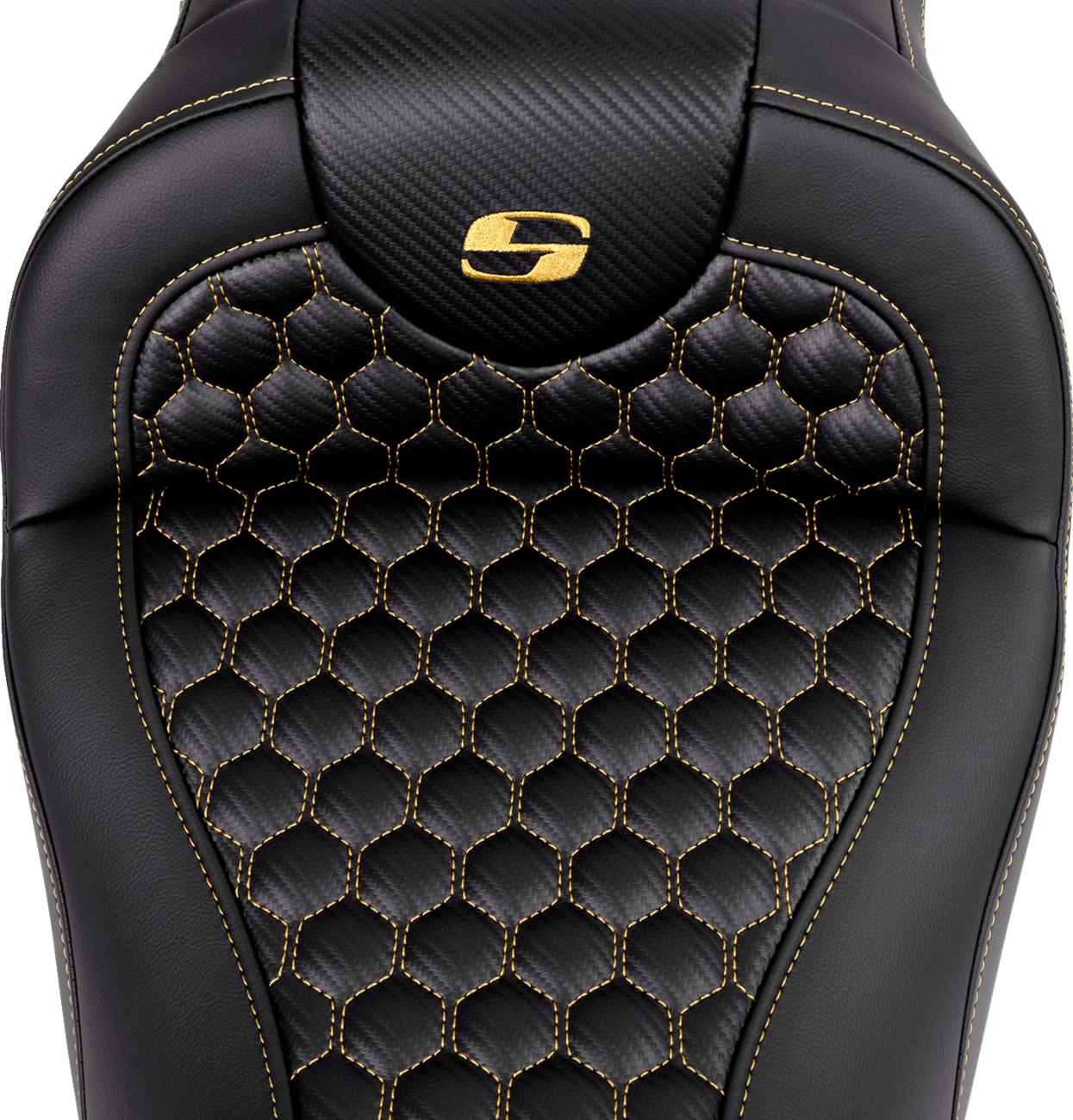 Saddlemen Roadsofa Gold Honeycomb Stitch Gel Seat fits 2008-2023 Harley Touring