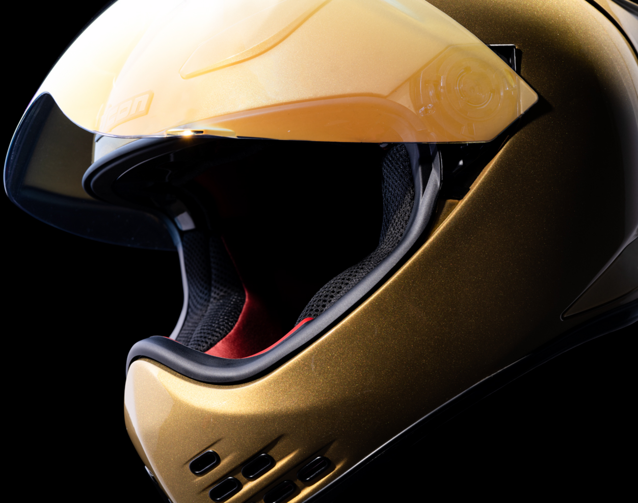 Icon Domain Cornelius Gold Unisex Adult Motorcycle Riding Full Face Helmet