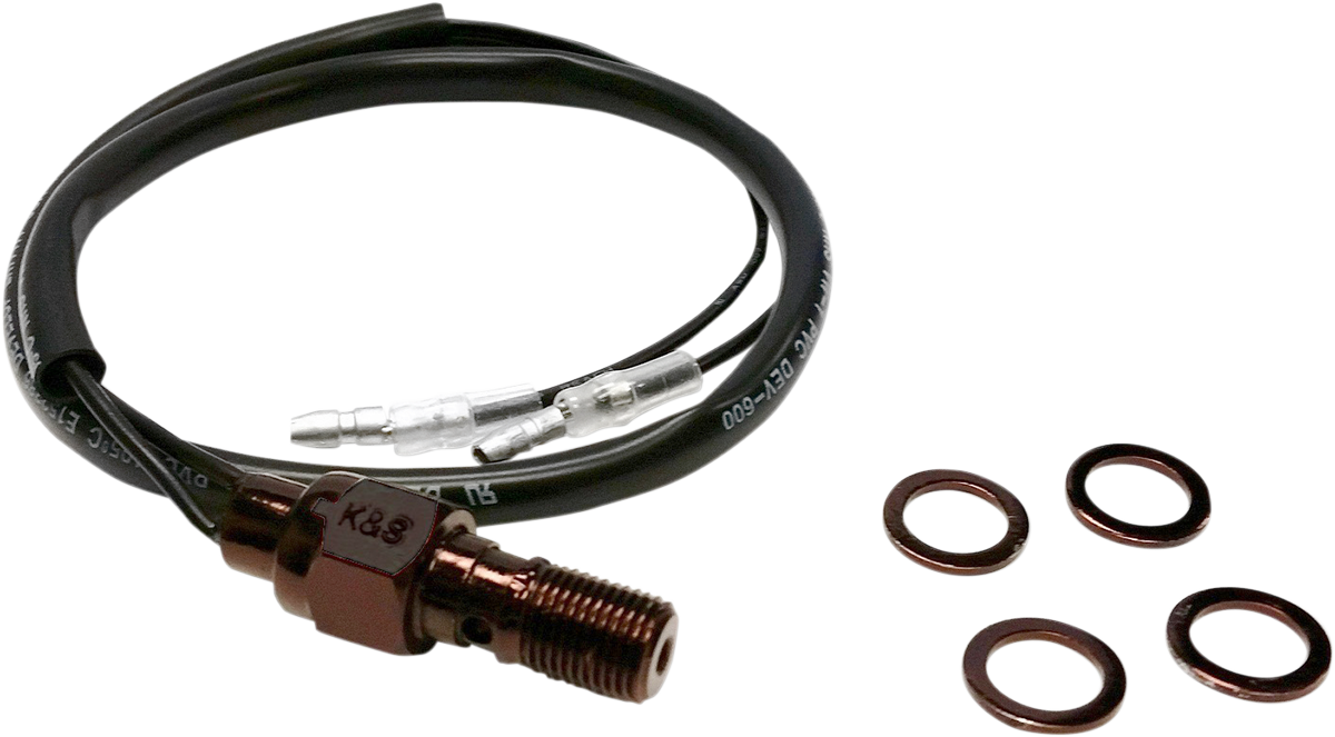 K&S Hydraulic 3/8-24" Motorcycle Banjo Bolt Brake Light Switch for Harley