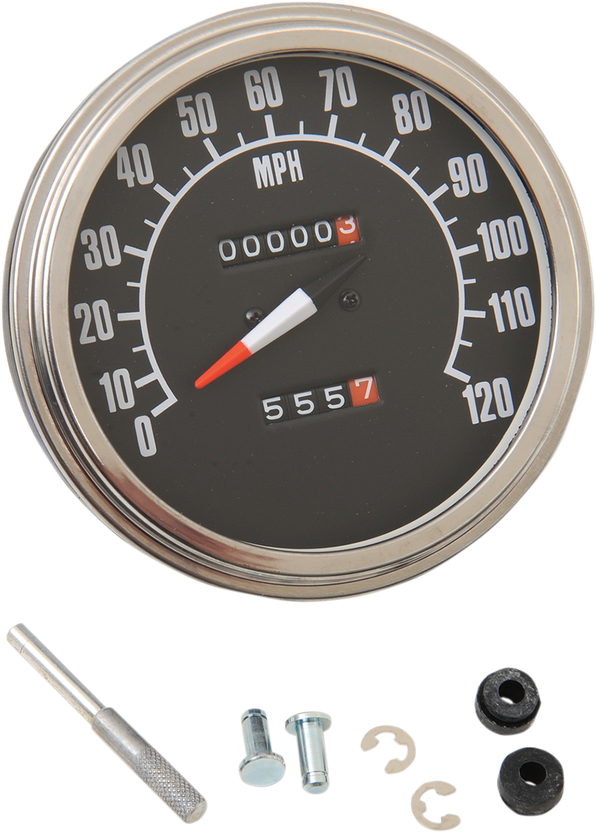 Drag Specialties 1:1 MPH 5" Motorcycle Speedometer Speedo 62-83 Harley Touring