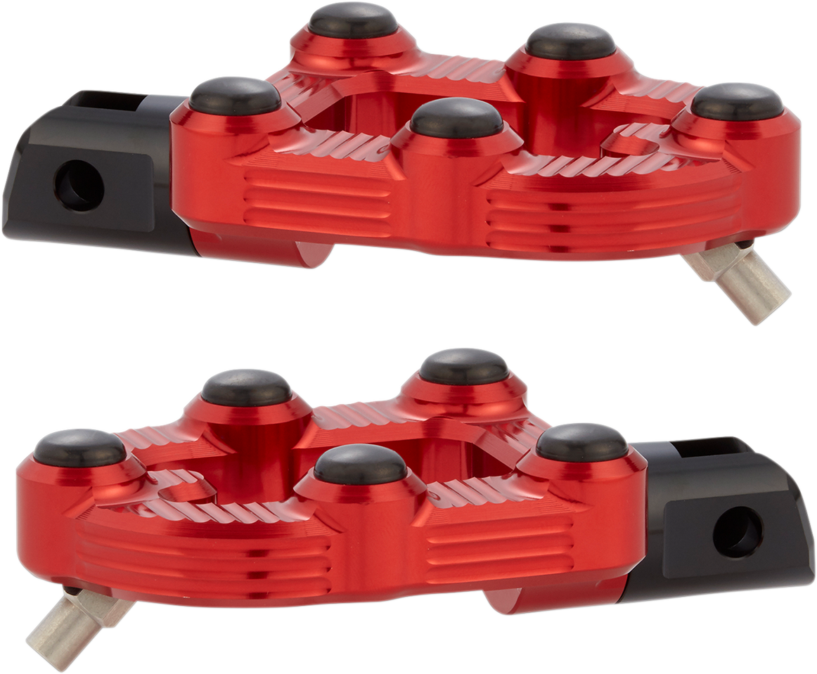 Arlen Ness Red MX Billet Aluminum Rubber Driver Footpegs for Harley Indian