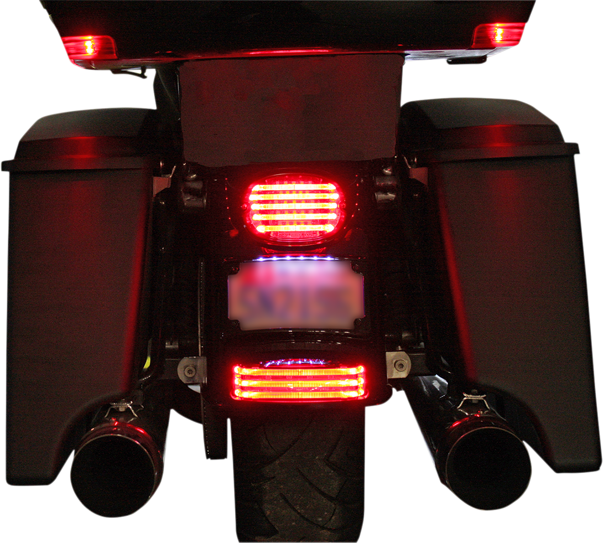 Custom Dynamics Black Red Lens Rear Fender Tip Light 2009-2019 Harley Touring
