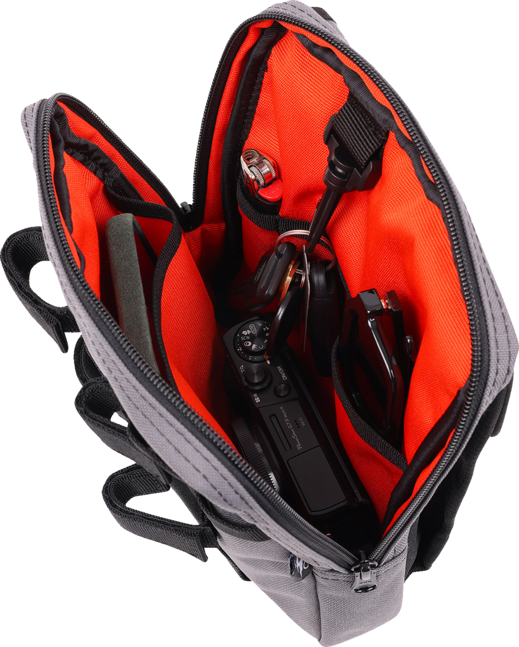 Thrashin Supply Gray Motorcycle Handlebar Storage Bag Slim for Harley THB-0030
