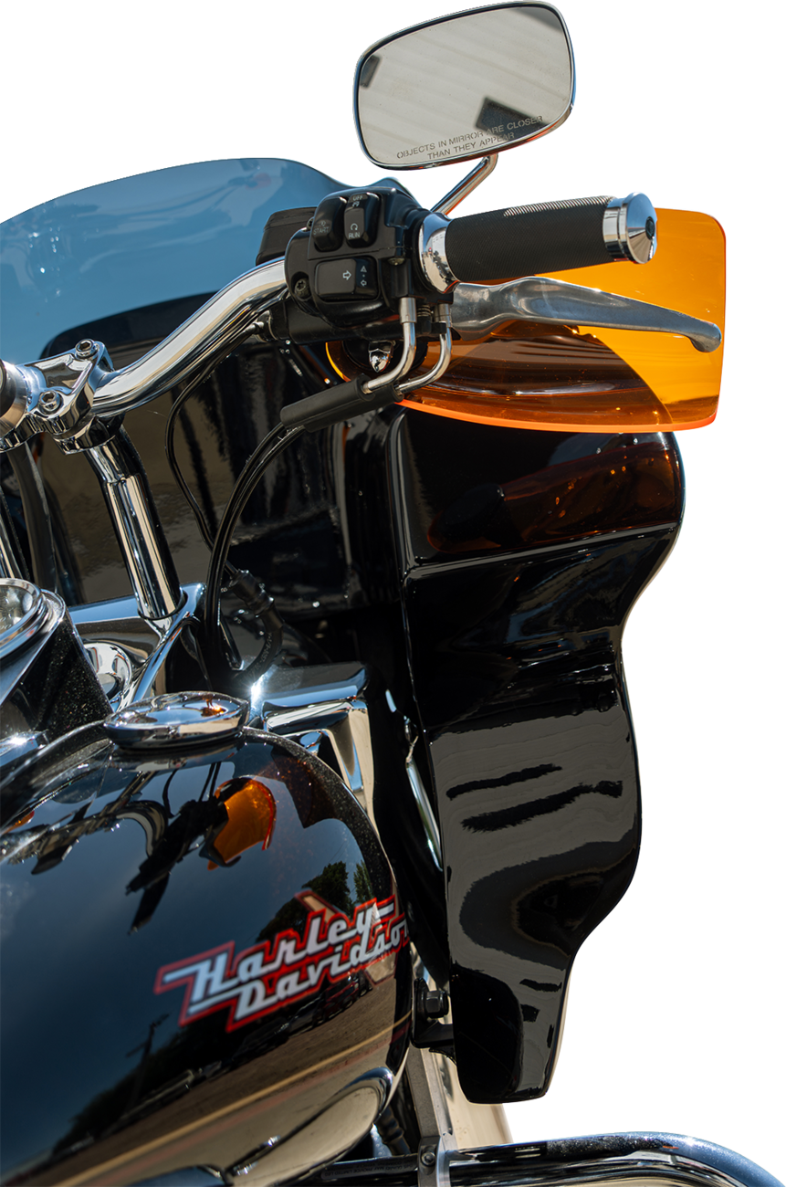 Klock Werks Flare Orange Ice Hand Guards for 2002-2025 Harley Hydraulic Clutch