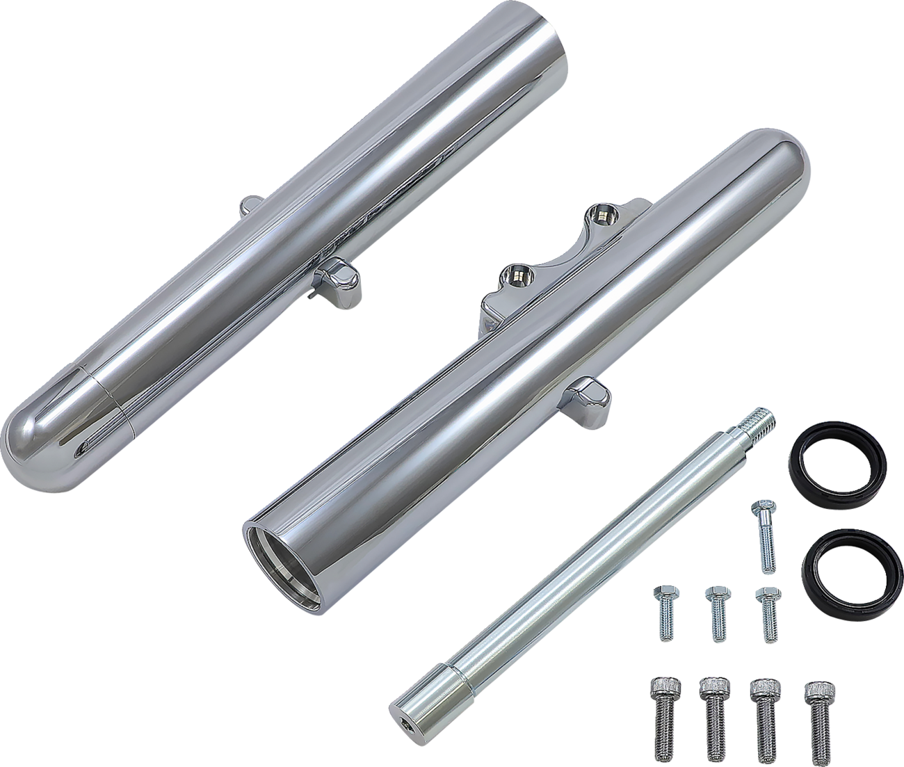 Arlen Ness Chrome Fork Hot Legs Deep Cut Single Disc for 2008-13 Harley Touring