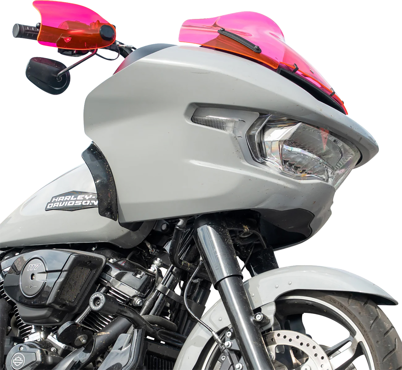 Klock Werks Flare Pink Ice Hand Guards fits 2002-2025 Harley Hydraulic Clutch