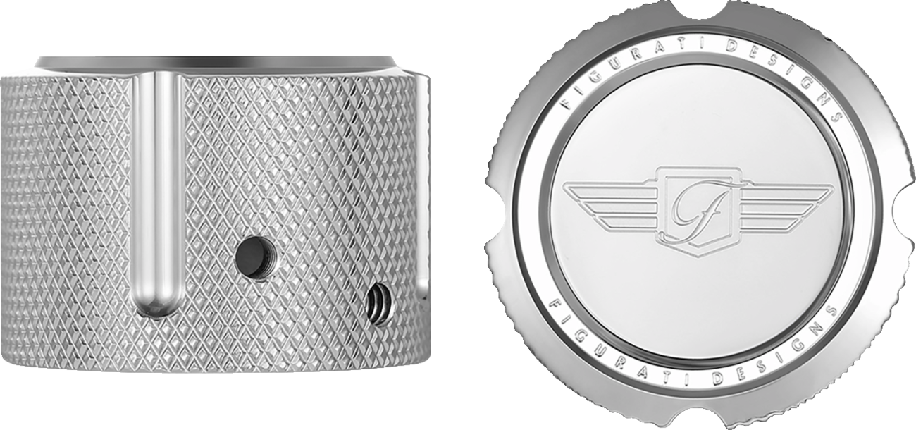 Figurati Designs Chrome Front Axle Nut Covers for 2002-2022 Harley Davidson