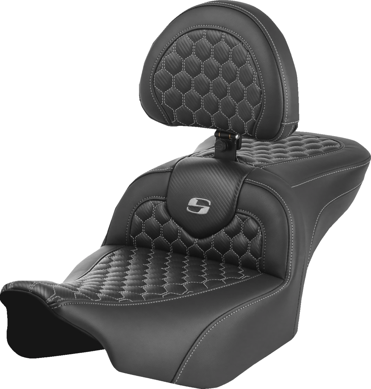 Saddlemen Roadsofa Gray Stitch w/ Backrest Gel Seat for 2023-2025 Harley Touring