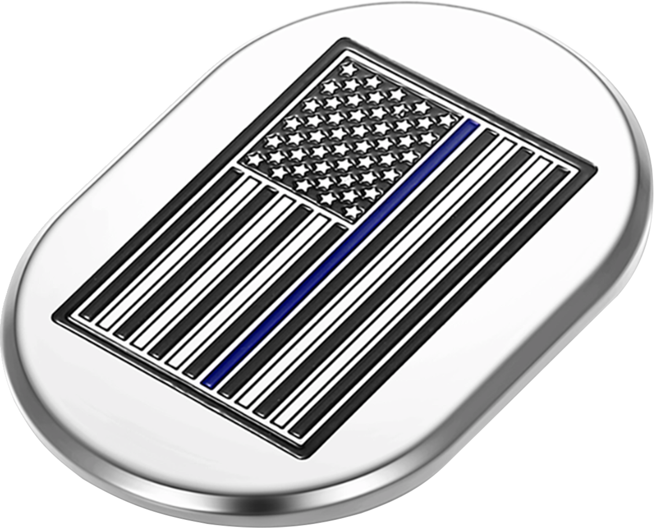 Figurati Blue Line Flag Left Side Chrome Antenna Insert 2009-2023 Harley Touring