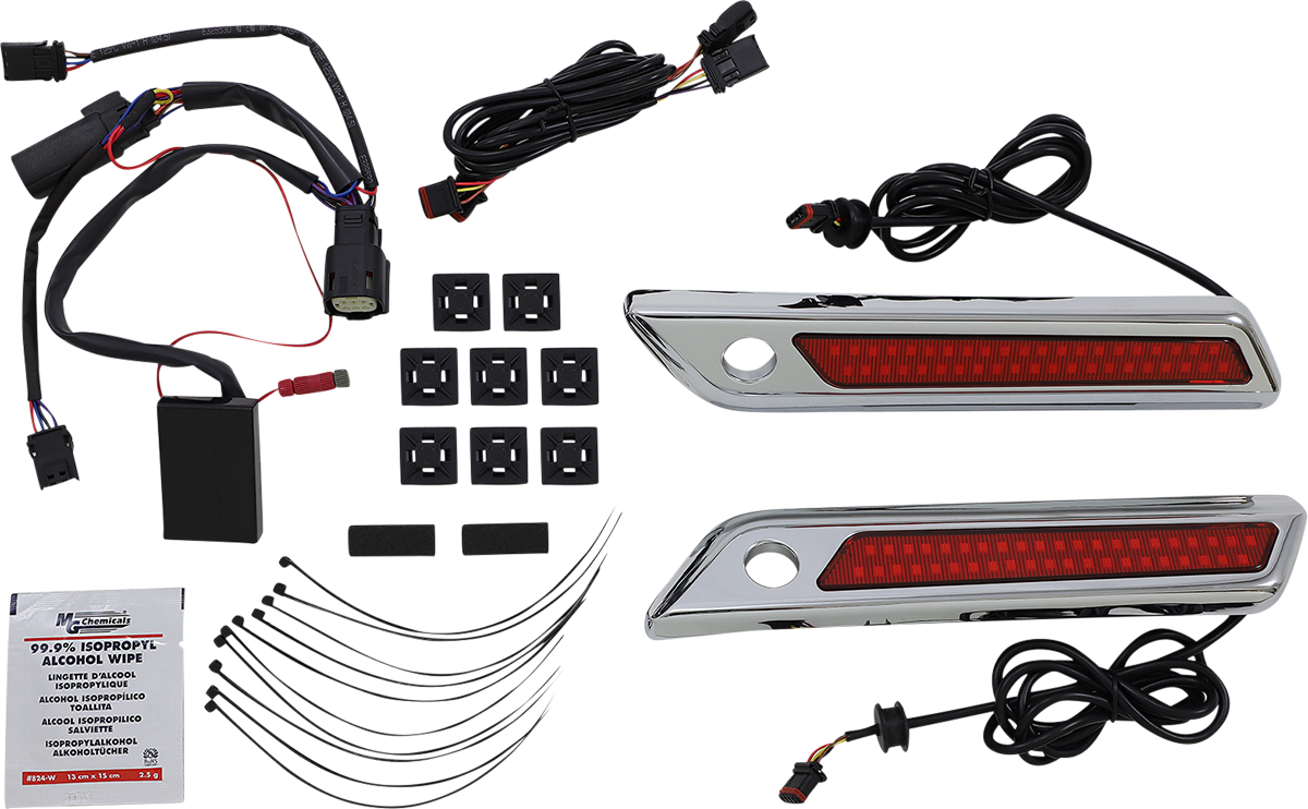 Custom Dynamics Chrome Saddlebag Latch Accent Lights 2014-2024 Harley Touring