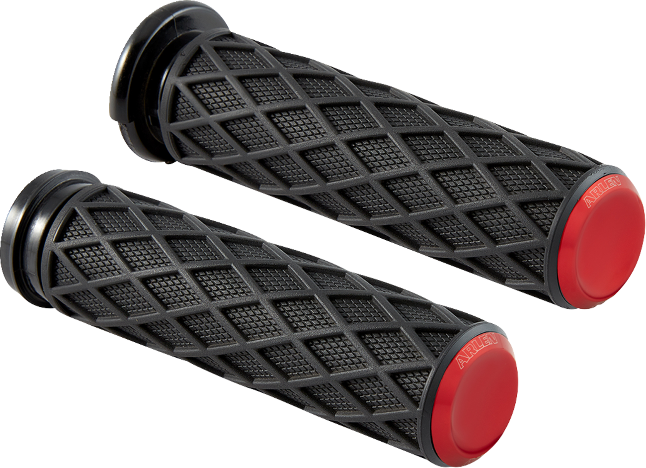 Arlen Ness Red Diamond TBW Grips for 2008-2024 Harley Softail Street Glide FXLRS