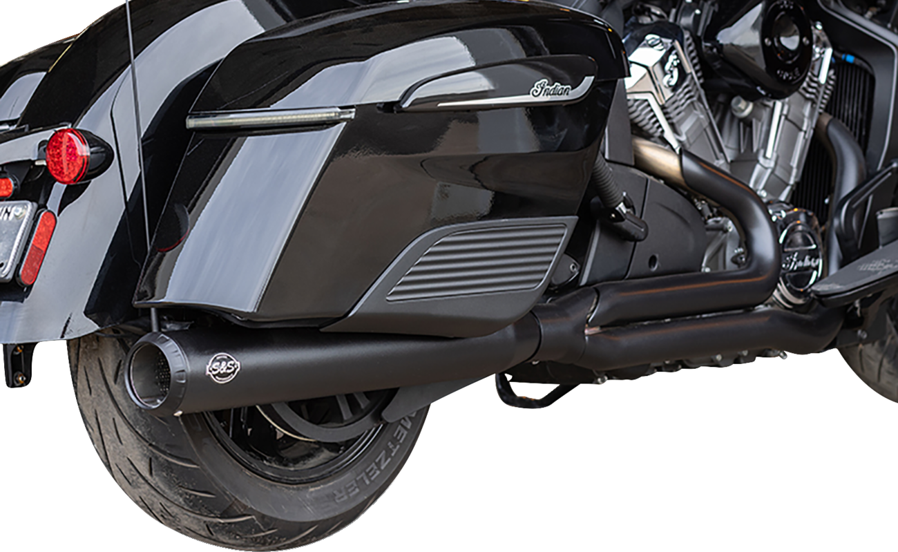 S&S Qualifier Black 2-1 Exhaust System for 2020-2025 Indian Challenger Chieftain