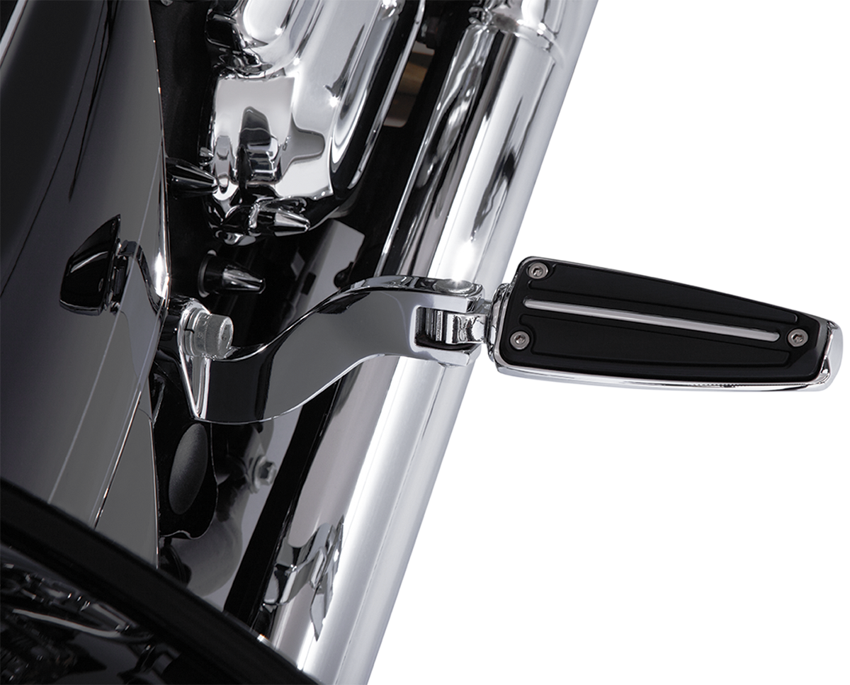 Ciro Chrome Rail Driver Passenger Universal Male-Mount Motorcycle Foot Pegs