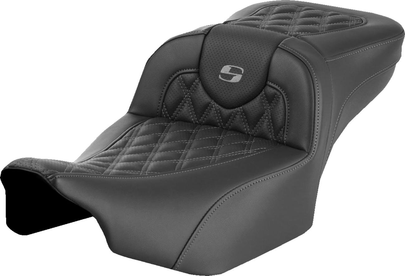 Saddlemen Roadsofa Gray Lattice Extended Gel Seat fits 2023-2025 Harley Touring