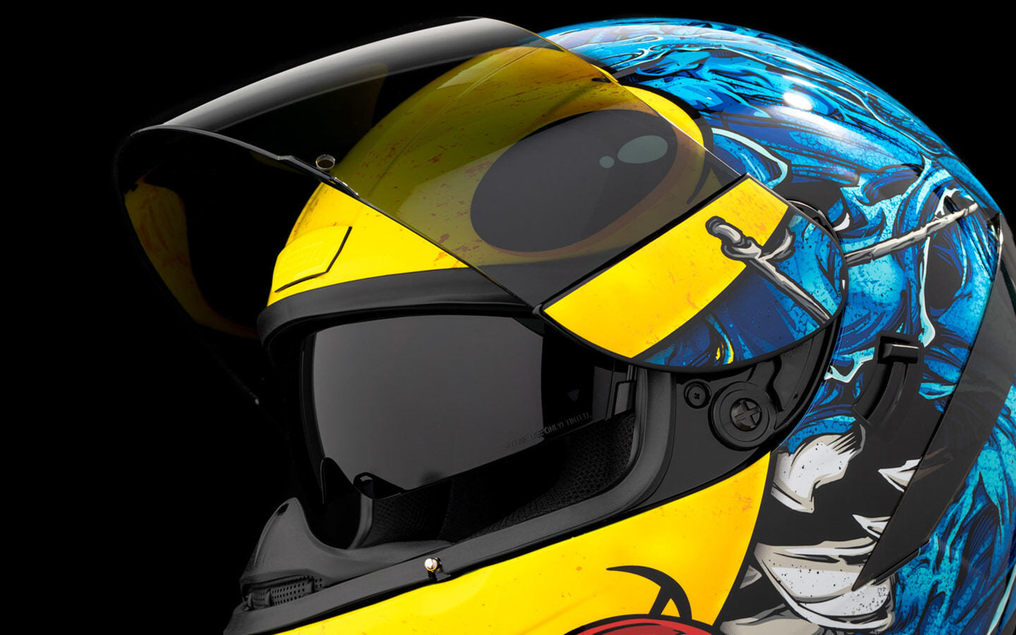 Icon Airform Dino Fury Blue MIPS Unisex Adult Motorcycle Street Full Face Helmet