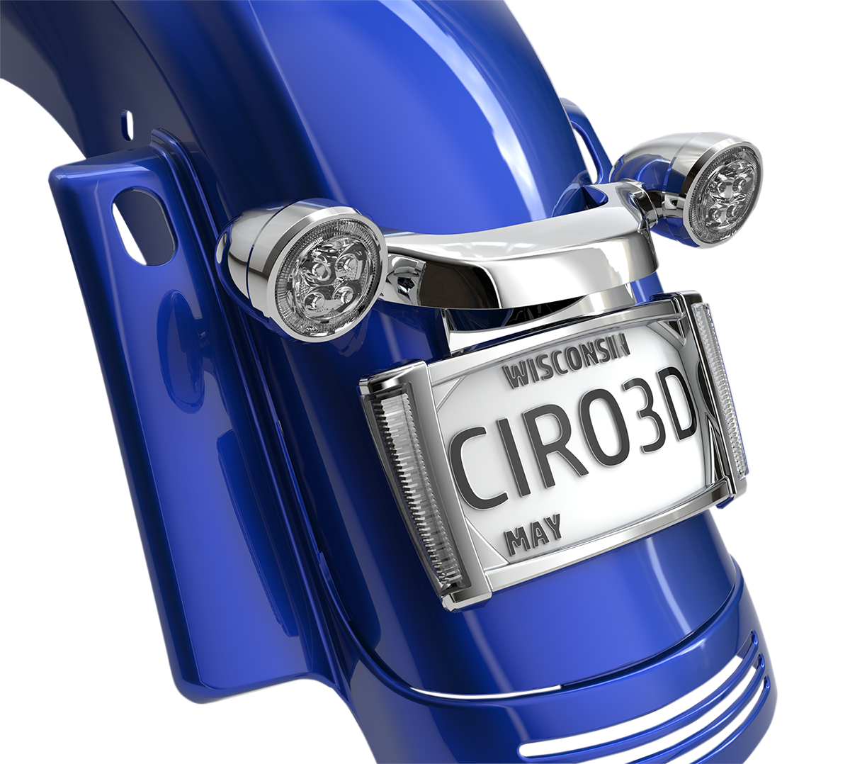 Ciro LED Smoked Motorcycle License Plate Frame 2014-2024 Harley Touring Models
