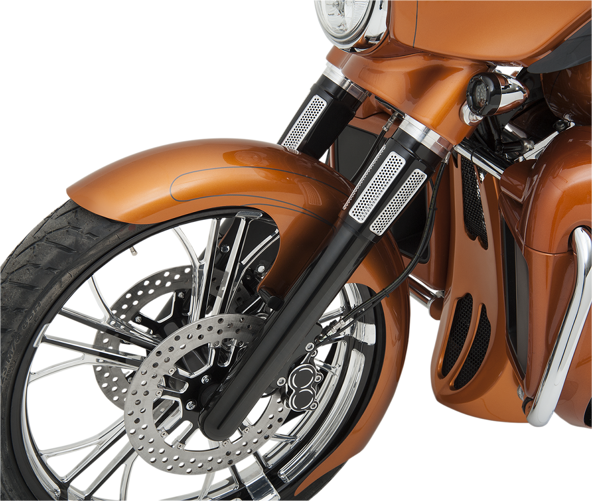 Arlen Ness Hot Legs Black Dual Disc Front Lower Fork Legs 2014-23 Harley Touring