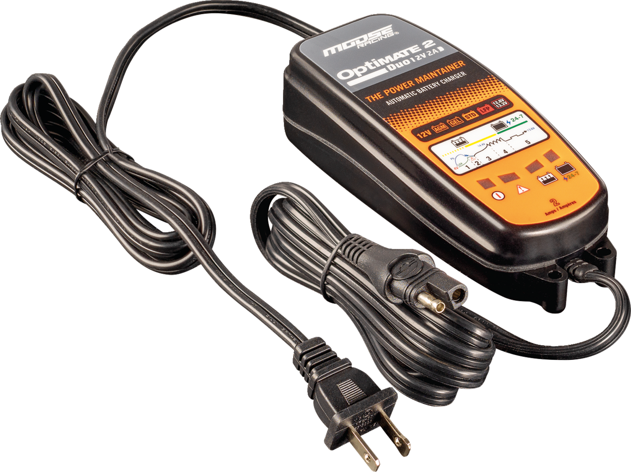 Moose Optimate 2 Duo Battery Charger Tender Maintainer 12V Motorcycle ATV UTV