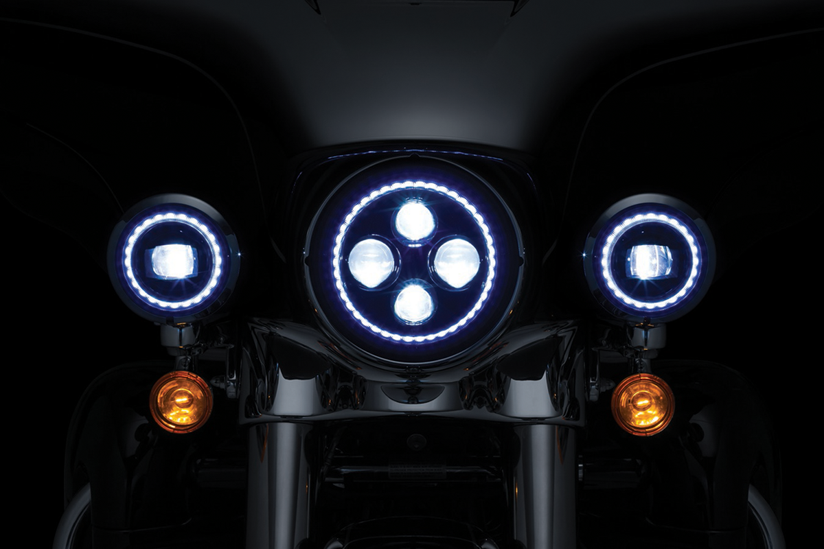 Kuryakyn 2466 4 1/2" Orbit Vision LED Passing Spot Lamps Spotlights for Harley