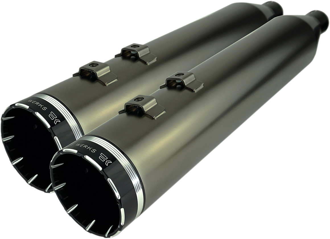 Khrome Werks 4.5 Smoked HP Plus Slip on Mufflers 2017-2025 Harley Touring 202650