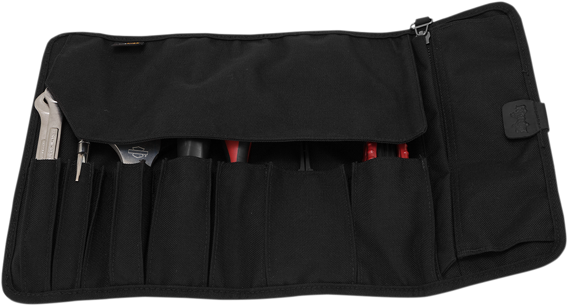Burly Brand Black Zipper Buckle Cordura Textile Universal Motorcycle Tool Bag
