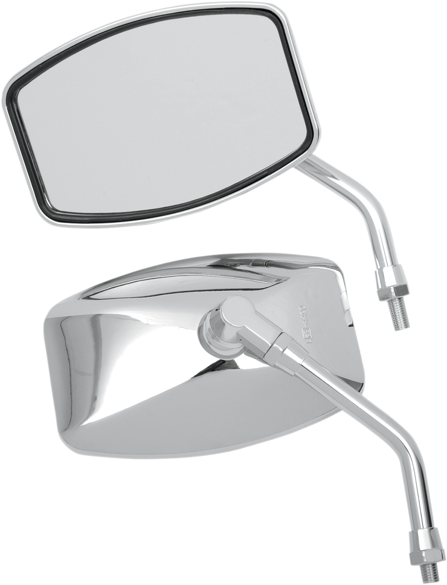 Emgo 10mm Chrome Universal Motorcycle Pair Big One Cruiser Handlebar Mirrors