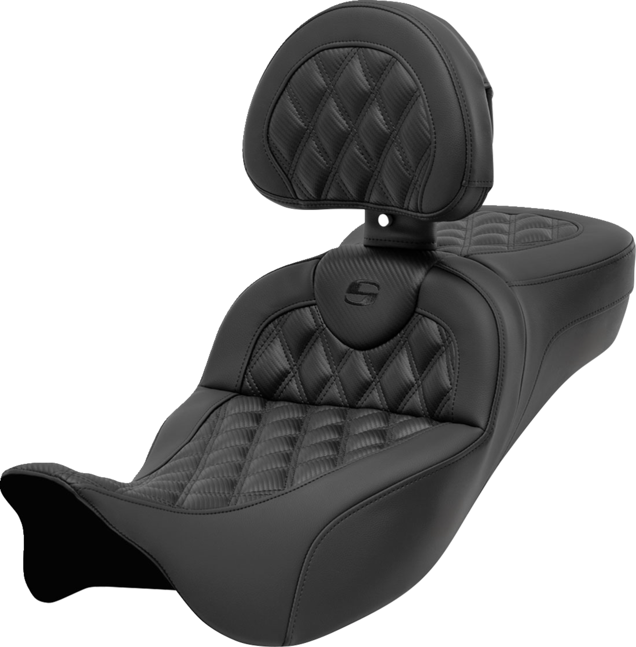 Saddlemen Roadsofa Carbon Lattice Extended Seat & Backrest 08-24 Harley Touring