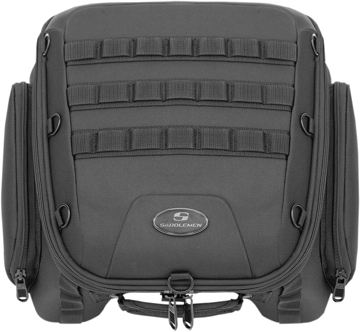Saddlemen Black Textile Tactical Tunnel Cruiser Tail Bag for Harley Touring