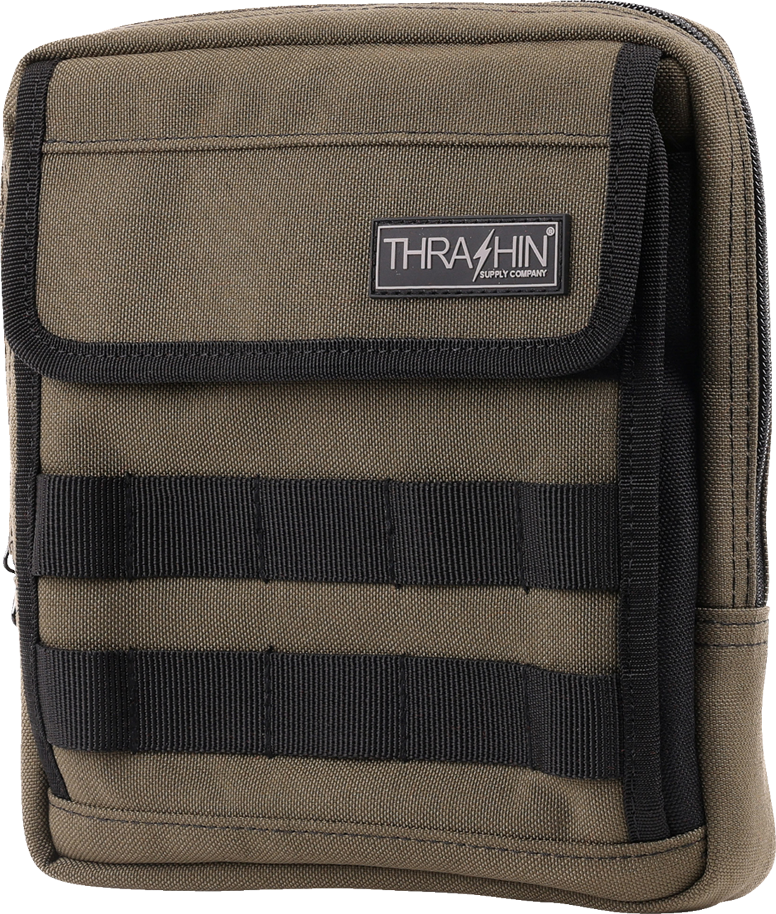 Thrashin Supply Green Motorcycle Handlebar Storage Bag Slim for Harley THB-0031