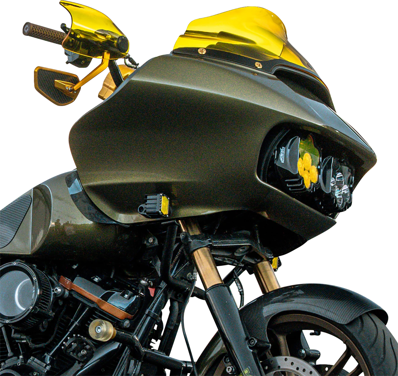 Klock Werks Flare Yellow Hand Guards fits 2002-2025 Harley Hydraulic Clutch