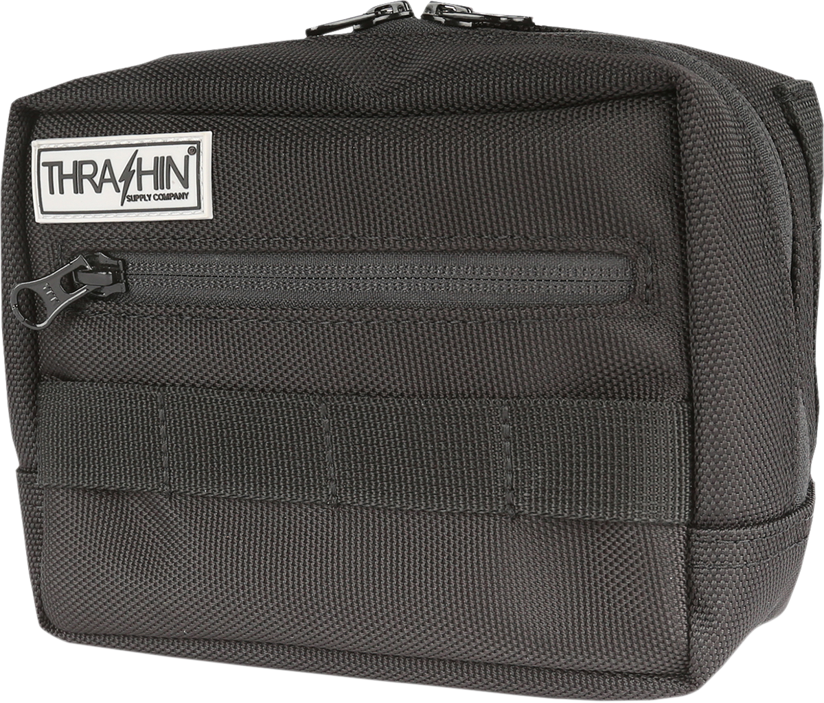 Thrashin Black Molle Webbing Motorcycle Front Handlebar Rear Sissybar Bag Plus