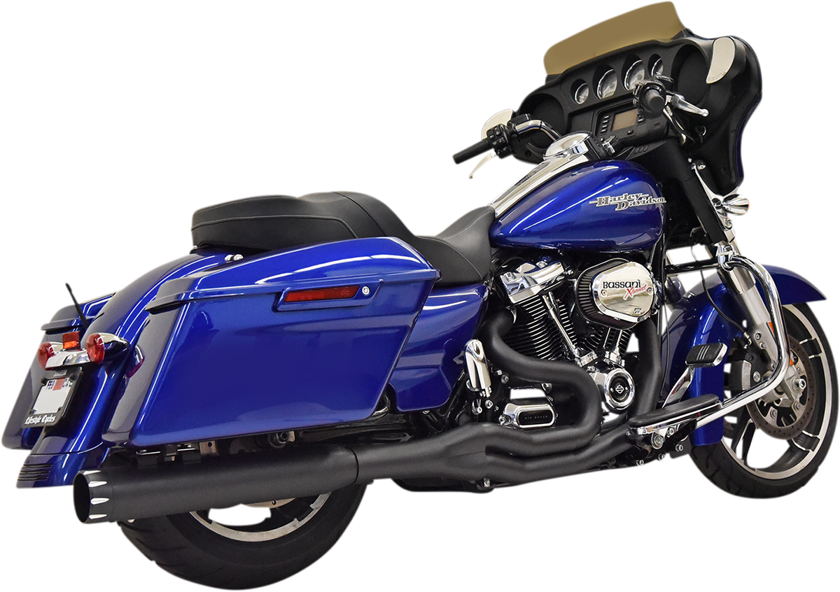 Bassani Road Rage 2-1 Black Exhaust 2017-2024 Harley M8 Touring FLHX FLHR FLHTKL
